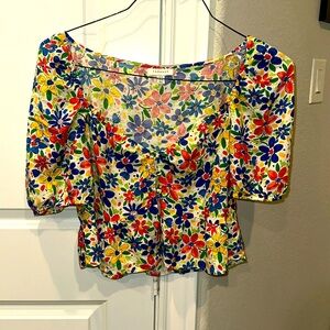 Topshop Floral Top size 10 never worn